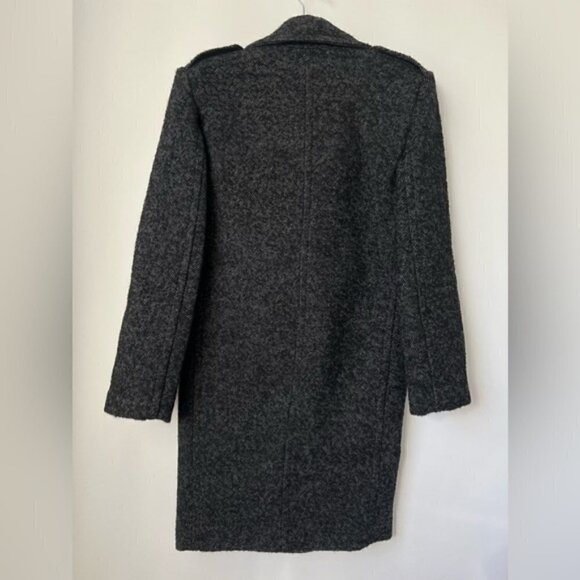 🩷 Mango- Women’s Wrap Coat with Lapels - Charcoal/Black. Size: XXS. NWT - Picture 3 of 16